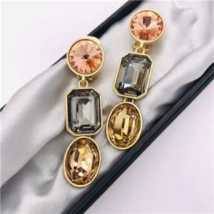 Oscar De La Renta statement crystal earrings